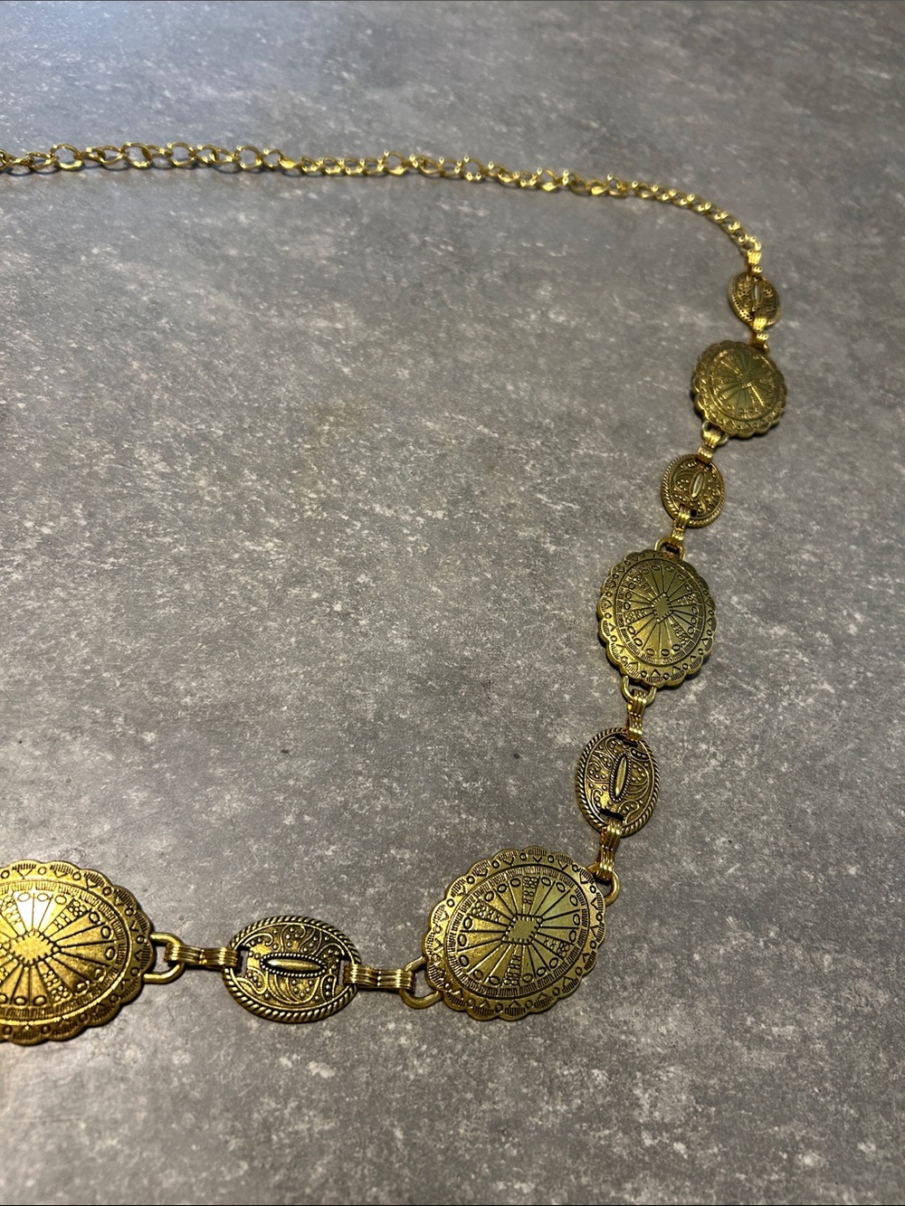 Western brass Concho Chain belt NEW - Picture 4 of 5